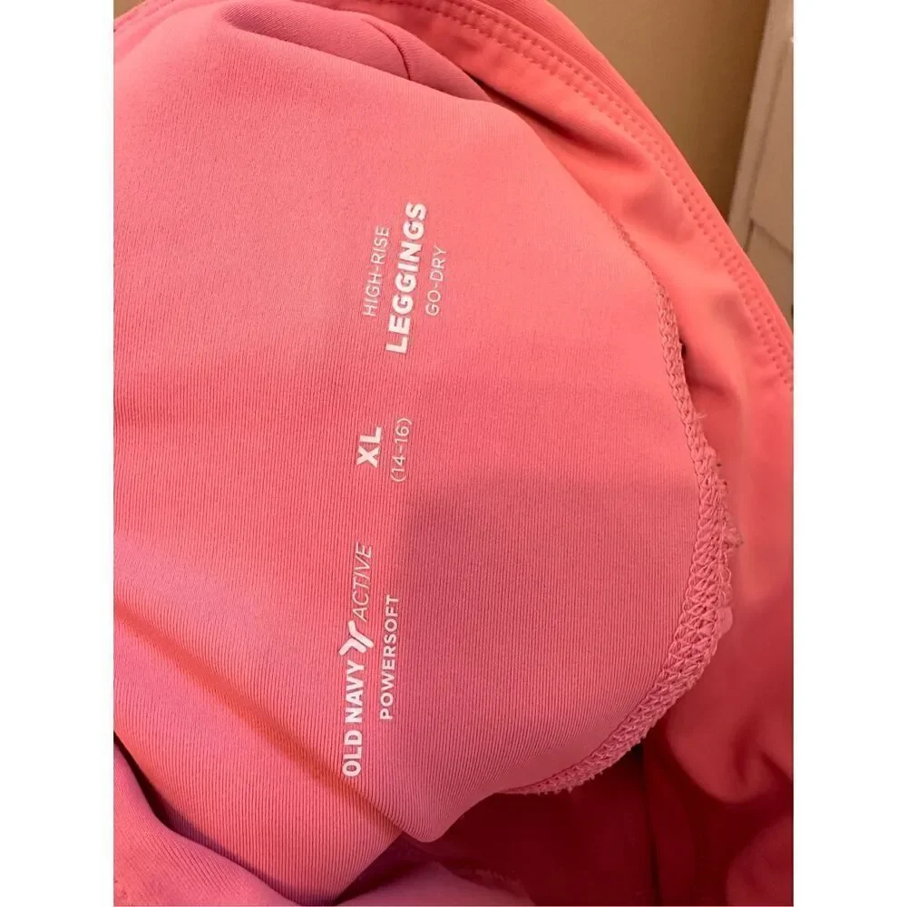 Old Navy Girls Active Bubble Gum Pink High Rise Leggings Size XL